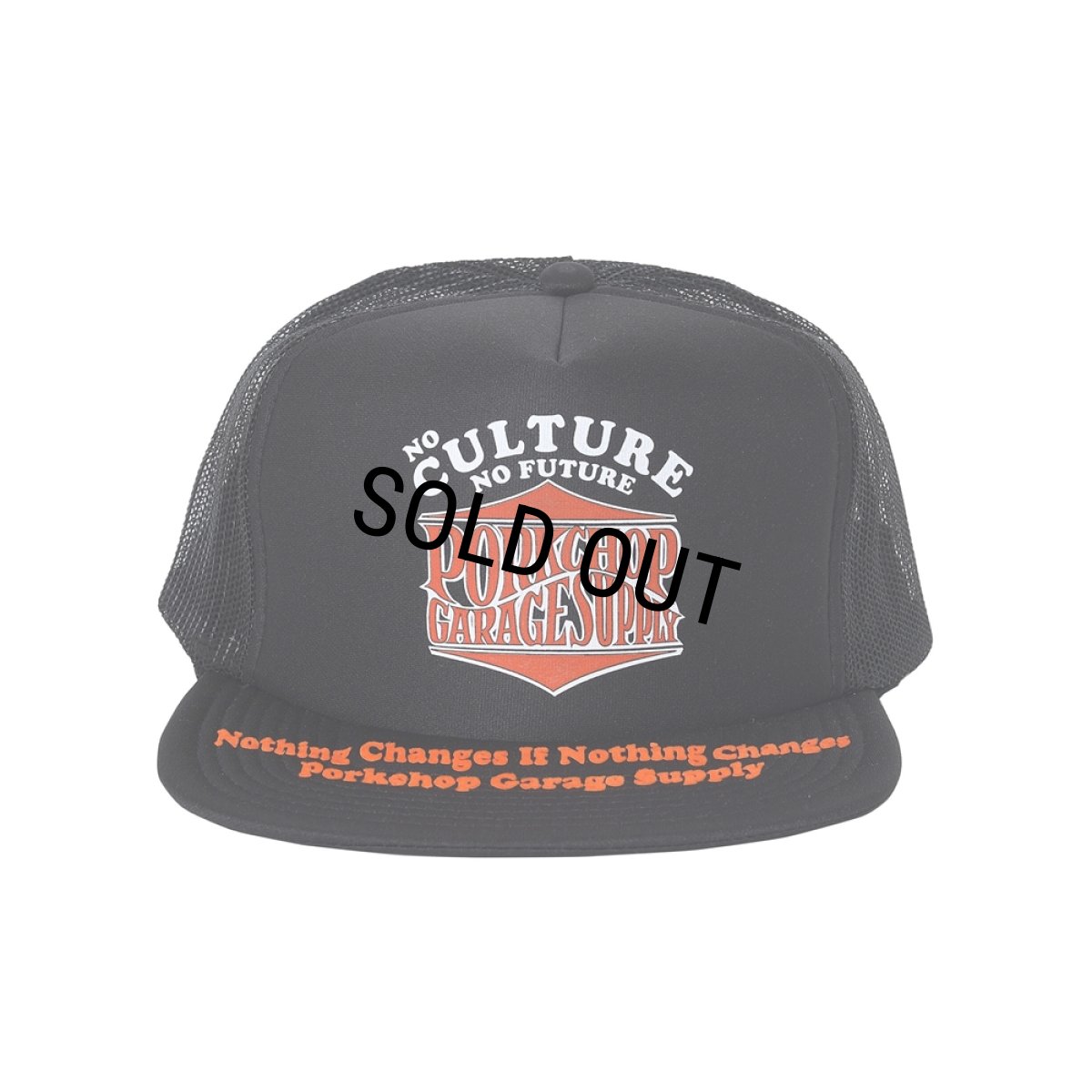 画像1: PORKCHOP/WAVE LOGO MESH CAP（BLACK）［ウェーブロゴメッシュキャップ-25秋冬］ (1)