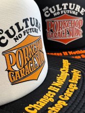 画像8: PORKCHOP/WAVE LOGO MESH CAP（WHITE/BLACK）［ウェーブロゴメッシュキャップ-25秋冬］ (8)