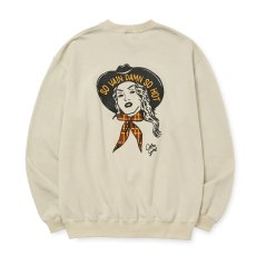 画像1: CALEE/SYNDICATE RETRO WESTERN GIRL CREW NECK SW（Lt. BEIGE）［クルーネックスウェット-25秋冬］ (1)
