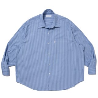 COOTIE PRODUCTIONS/Stripe Broad Oversized L/S Shirt（Blue