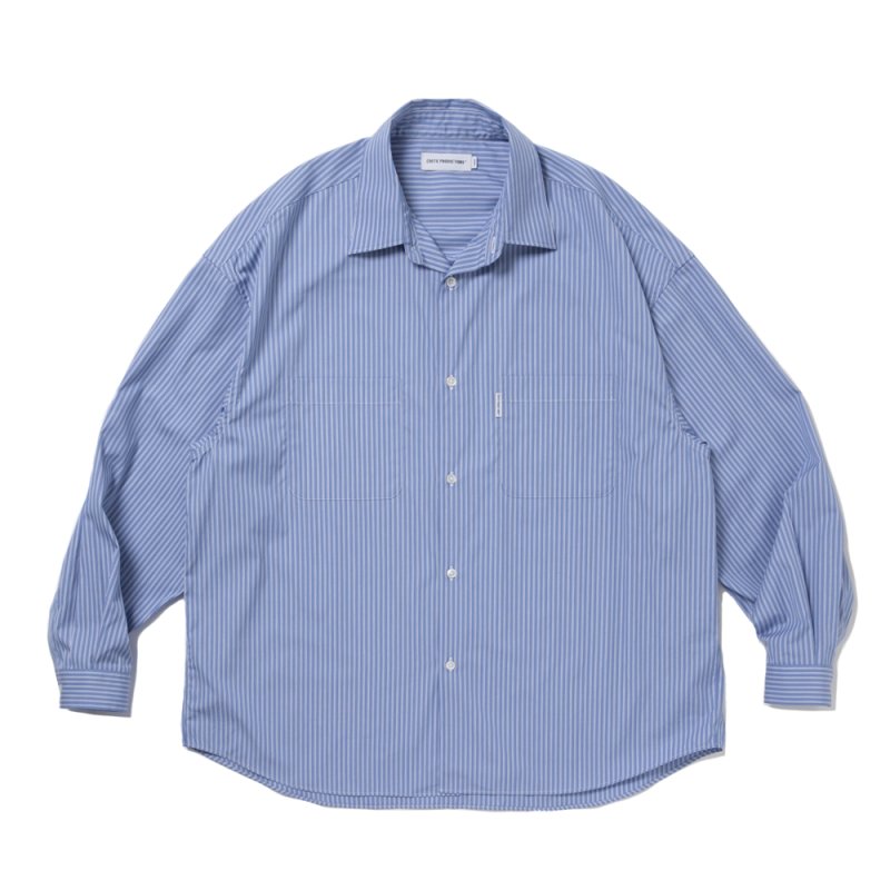 画像1: COOTIE PRODUCTIONS/Stripe Broad L/S Shirt（Blue）［ストライプブロードシャツ-25秋冬］