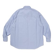 画像2: COOTIE PRODUCTIONS/Stripe Broad L/S Shirt（Saxe）［ストライプブロードシャツ-25秋冬］ (2)