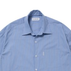 画像2: COOTIE PRODUCTIONS/Stripe Broad Oversized L/S Shirt（Blue）［ストライプブロードオーバーサイズシャツ-25秋冬］ (2)