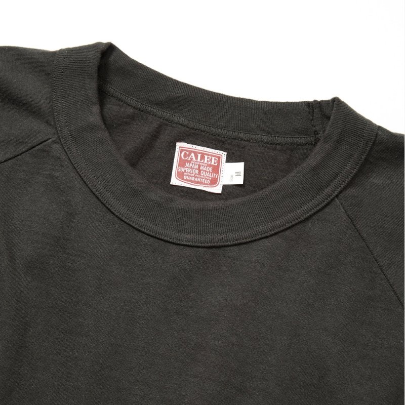 画像2: CALEE/VINTAGE REPRODUCT RAGLAN L/S RIB TEE（VINTAGE BLACK）［ラグラン長袖リブT-25秋冬］