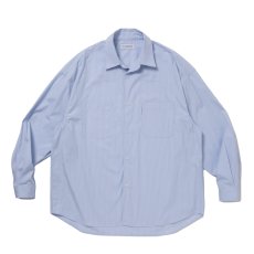 画像1: COOTIE PRODUCTIONS/Stripe Broad L/S Shirt（Saxe）［ストライプブロードシャツ-25秋冬］ (1)