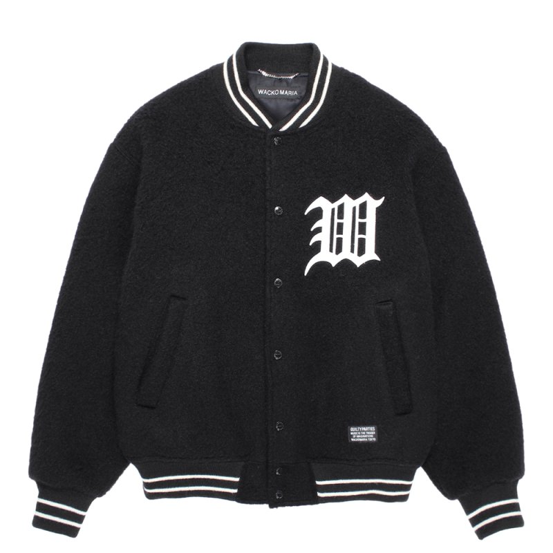 画像1: WACKO MARIA/WOOL MOHAIR VARSITY JACKET（BLACK）［ウールモヘアヴァーシティJKT-25秋冬］