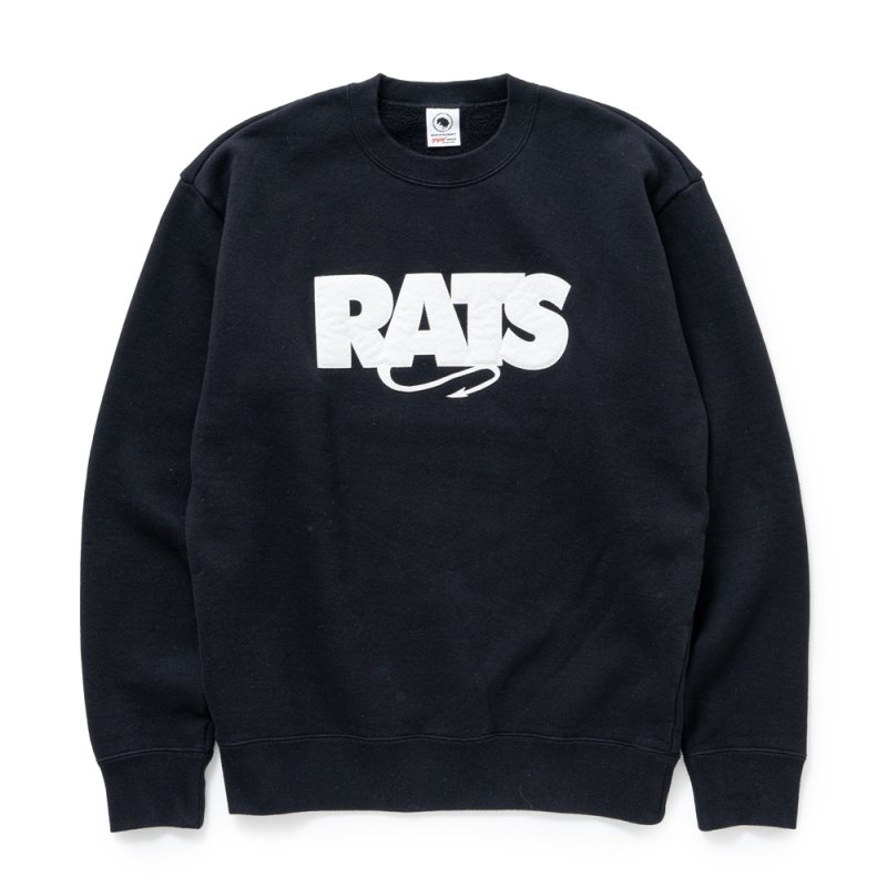画像1: RATS/BOX LOGO SWEAT（BLACK）［ボックスロゴスウェット-25秋冬］