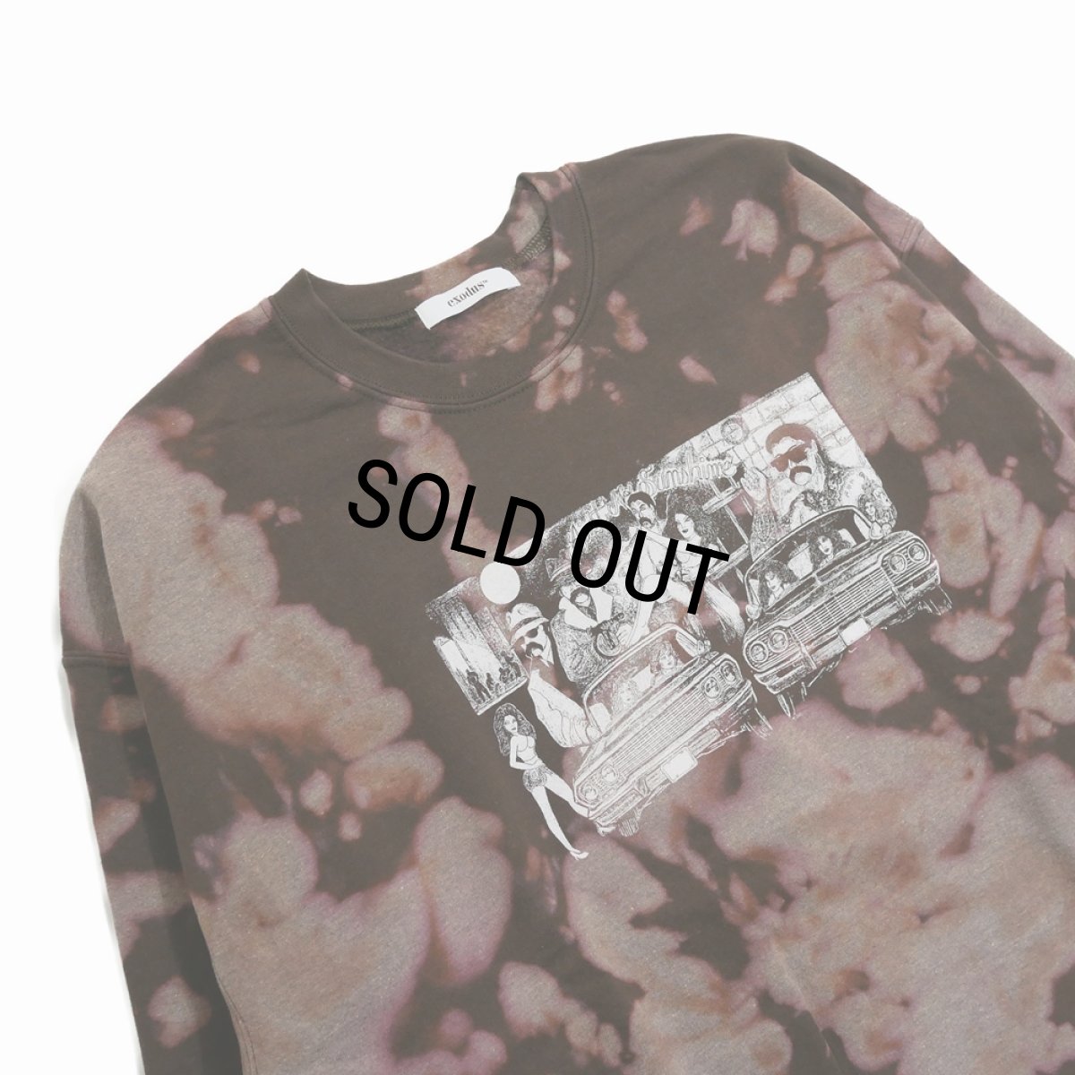 画像3: exodus/Ain't No Sunshine TIE DYE SWEAT（BROWN）［タイダイクルーネックスウェット-25秋冬］ (3)