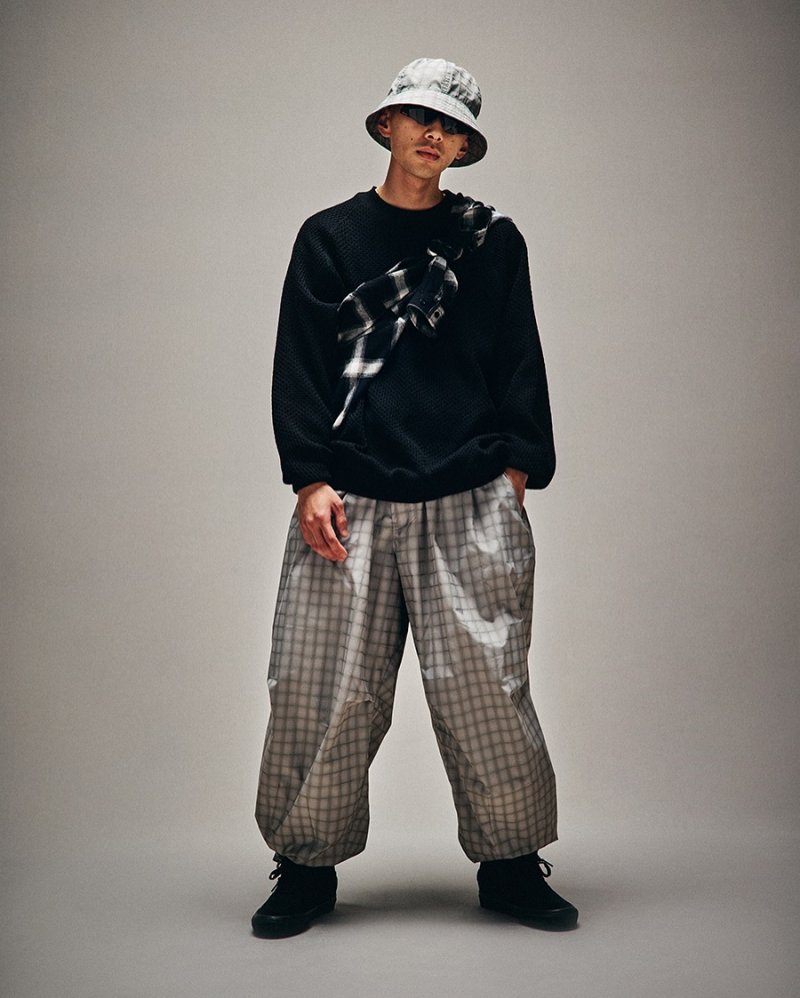 画像3: TIGHTBOOTH/PLAID LIGHT BALLOON PANTS（Grey）［チェックライトバルーンパンツ-25秋冬］