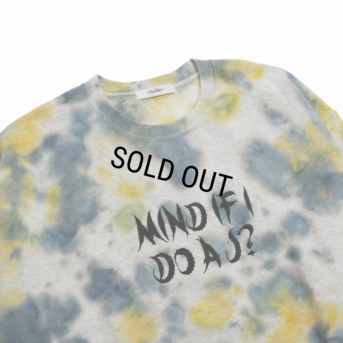 画像2: exodus/Mind If i Do a J ? TIE DYE SWEAT（GREY/YELLOW）［タイダイクルーネックスウェット-25秋冬］ (2)