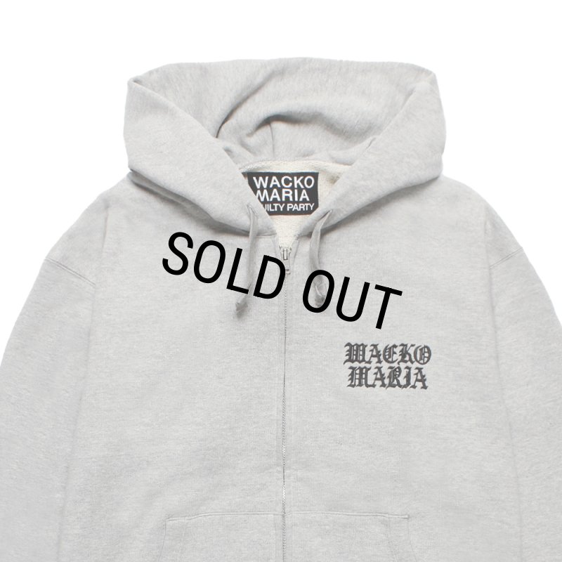 WACKO MARIA/HEAVY WEIGHT ZIP UP HOODED SWEAT SHIRT（GRAY）［ジップ