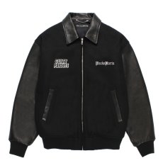 画像1: WACKO MARIA/LEATHER VARSITY JACKET（BLACK）［レザーヴァーシティJKT-25秋冬］ (1)