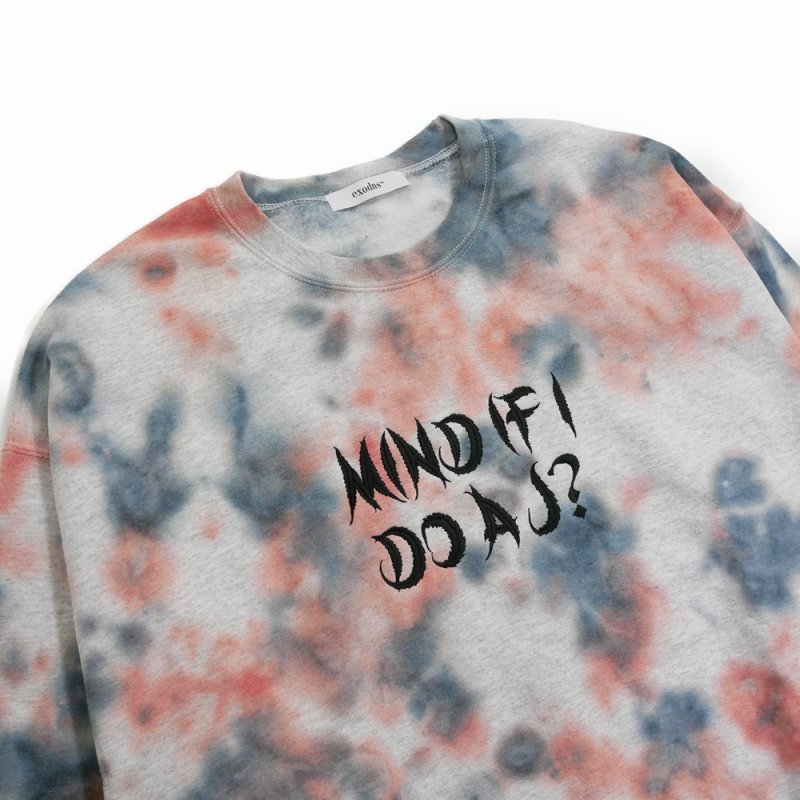 画像2: exodus/Mind If i Do a J ? TIE DYE SWEAT（GREY/ORANGE）［タイダイクルーネックスウェット-25秋冬］