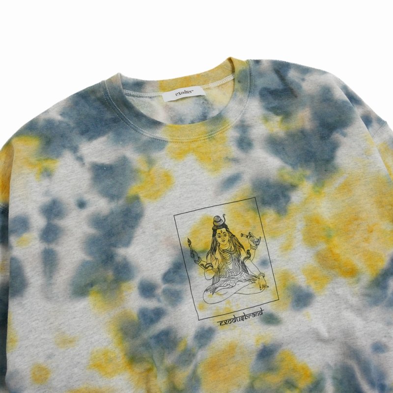 画像2: exodus/Terps Siva TIE DYE SWEAT（GREY/YELLOW）［タイダイクルーネックスウェット-25秋冬］