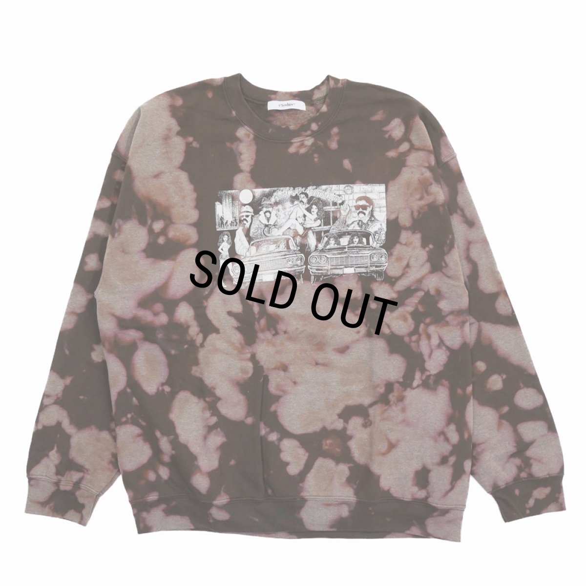 画像1: exodus/Ain't No Sunshine TIE DYE SWEAT（BROWN）［タイダイクルーネックスウェット-25秋冬］ (1)