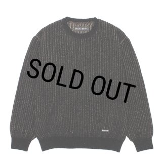 ニット/セーター WACKOMARIA  KNITJAQUARDSWEATER 22ssBLACK WACKO MARIA/GLITTER KNIT SWEATER（BLACK/GOLD）［グリッターニット