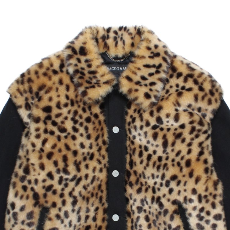 画像2: WACKO MARIA/FAUX LEOPARD FUR DENIM GRIZZLY JACKET（BLACK）［レオパードファーデニムグリズリーJKT-25秋冬］