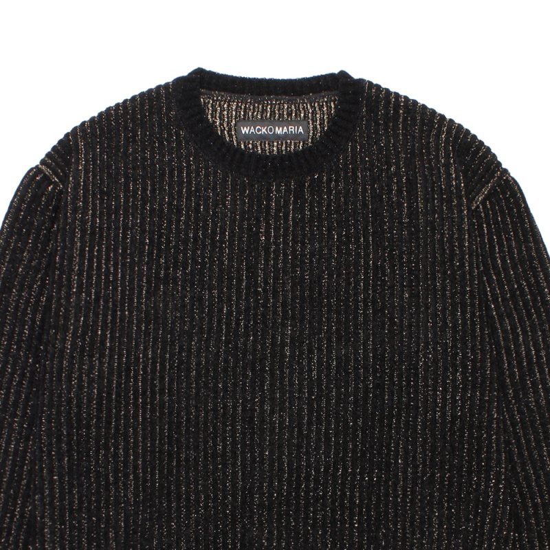 画像2: WACKO MARIA/GLITTER KNIT SWEATER（BLACK/GOLD）［グリッターニットセーター-25秋冬］