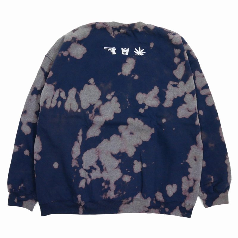 画像2: exodus/Drunk,High & Unemployed TIE DYE SWEAT（NAVY）［タイダイクルーネックスウェット-25秋冬］