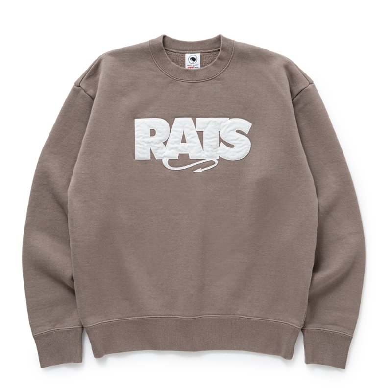画像1: RATS/BOX LOGO SWEAT（KHAKI）［ボックスロゴスウェット-25秋冬］