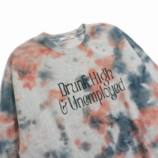 画像3: exodus/Drunk,High & Unemployed TIE DYE SWEAT（GREY/ORANGE）［タイダイクルーネックスウェット-25秋冬］ (3)