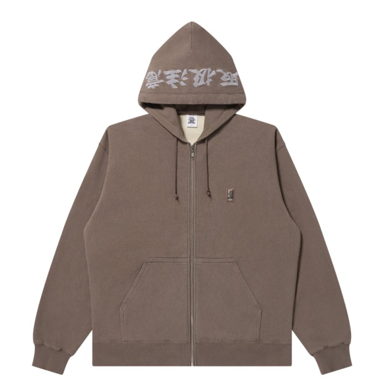 画像1: BlackEyePatch/REFLECTOR EMBROIDERED SMALL HWC ZIP HOODIE（BROWN）
