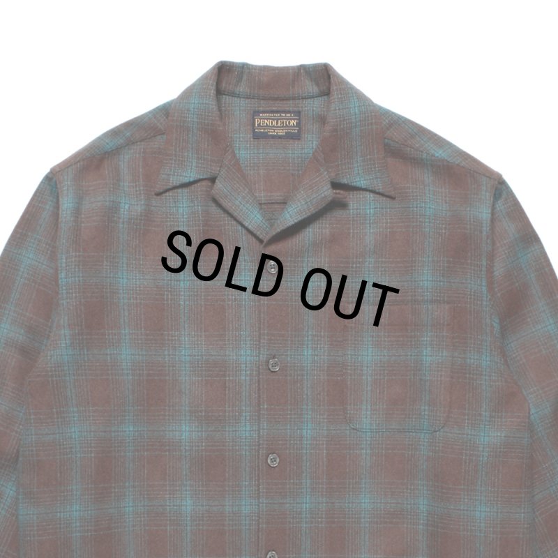 WACKO MARIA/PENDLETON / WOOL OMBRE CHECK OPEN COLLAR SHIRT（BROWN