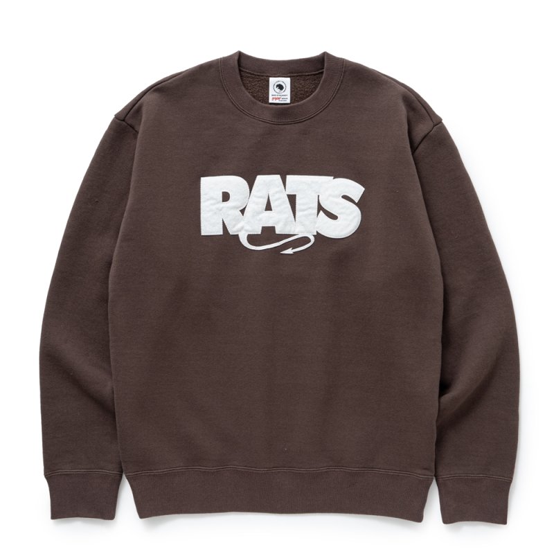 画像1: RATS/BOX LOGO SWEAT（BROWN）［ボックスロゴスウェット-25秋冬］