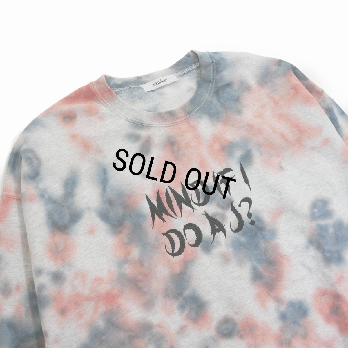 画像2: 【30％OFF】exodus brand/Mind If i Do a J ? TIE DYE SWEAT（GREY/ORANGE）［タイダイクルーネックスウェット-25秋冬］ (2)