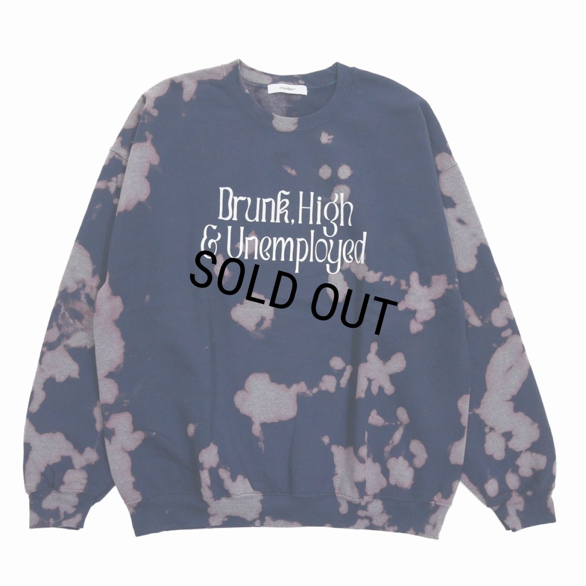 画像1: exodus brand/Drunk,High & Unemployed TIE DYE SWEAT（NAVY）［タイダイクルーネックスウェット-25秋冬］ (1)