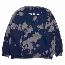 画像2: exodus/Drunk,High & Unemployed TIE DYE SWEAT（NAVY）［タイダイクルーネックスウェット-25秋冬］ (2)