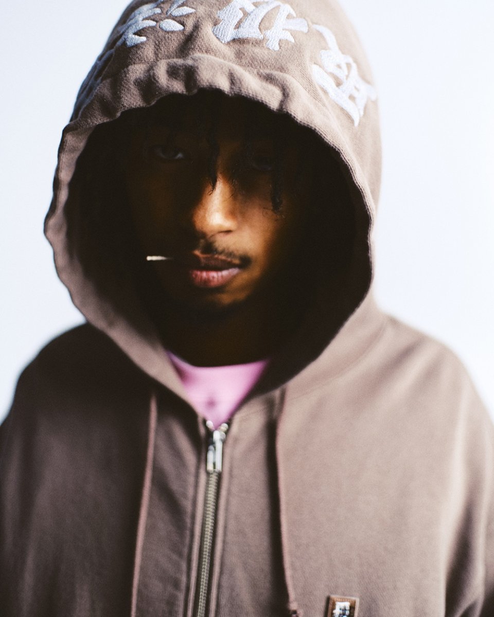 画像4: BlackEyePatch/REFLECTOR EMBROIDERED SMALL HWC ZIP HOODIE（BROWN） (4)