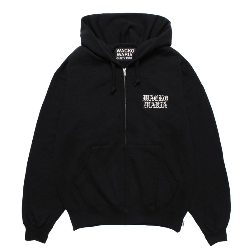画像1: WACKO MARIA/HEAVY WEIGHT ZIP UP HOODED SWEAT SHIRT（BLACK）［ジップアップパーカー-25秋冬］