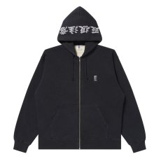 画像1: BlackEyePatch/REFLECTOR EMBROIDERED SMALL HWC ZIP HOODIE（BLACK） (1)