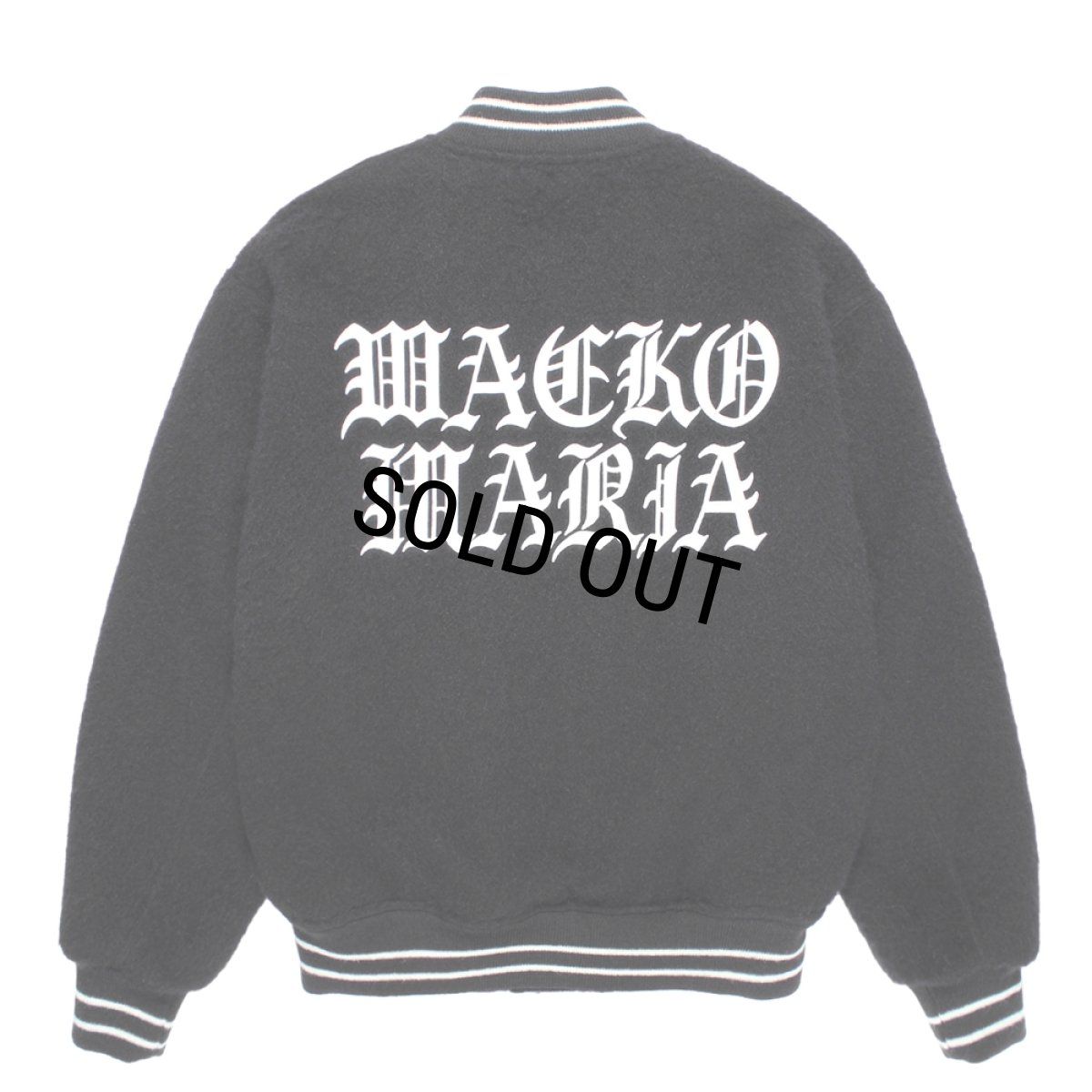 画像2: WACKO MARIA/WOOL MOHAIR VARSITY JACKET（BLACK）［ウールモヘアヴァーシティJKT-25秋冬］ (2)