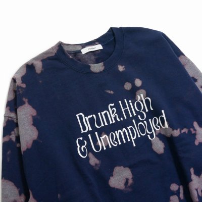 画像3: exodus/Drunk,High & Unemployed TIE DYE SWEAT（NAVY）［タイダイクルーネックスウェット-25秋冬］