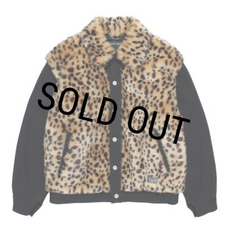 WACKO MARIA/FAUX LEOPARD FUR DENIM GRIZZLY JACKET（BLACK