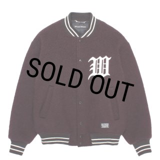 WACKO MARIA/WOOL MOHAIR VARSITY JACKET（DARK PURPLE）［ウール