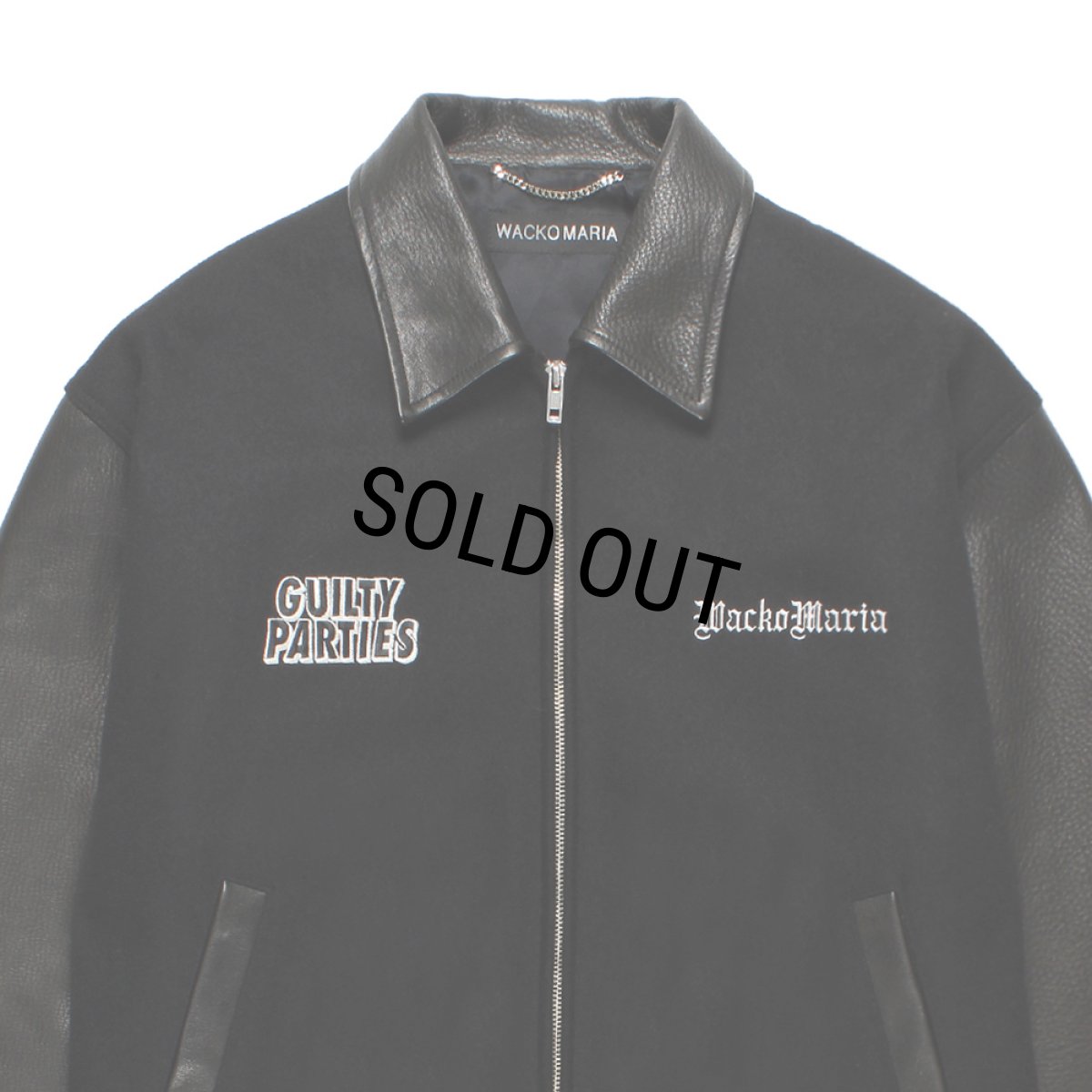 画像3: WACKO MARIA/LEATHER VARSITY JACKET（BLACK）［レザーヴァーシティJKT-25秋冬］ (3)