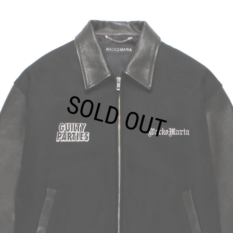WACKO MARIA/LEATHER VARSITY JACKET（BLACK）［レザーヴァーシティJKT