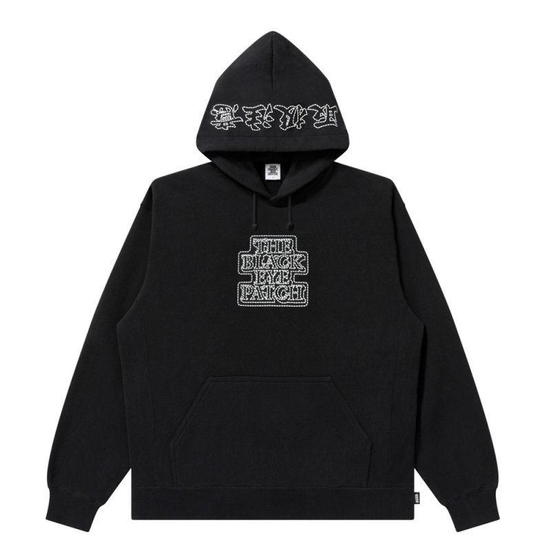 画像1: BlackEyePatch/STITCH PRINTED OG LABEL HOODIE（BLACK）