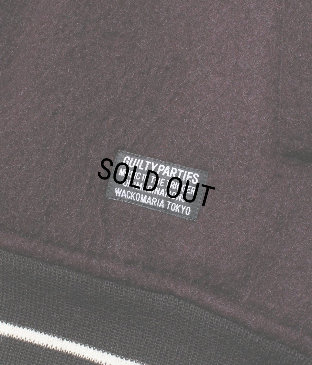 画像4: WACKO MARIA/WOOL MOHAIR VARSITY JACKET（DARK PURPLE）［ウールモヘアヴァーシティJKT-25秋冬］ (4)