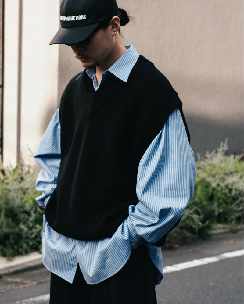 画像3: COOTIE PRODUCTIONS/Rib Stitch Tilden Knit Vest（Black）［チルデンニットベスト-25秋冬］