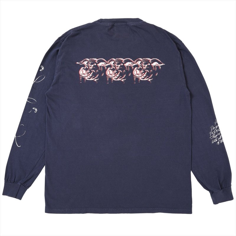 画像2: PORKCHOP/SCUM PORK L/S TEE（NAVY）［スカムポーク長袖T-25秋冬］