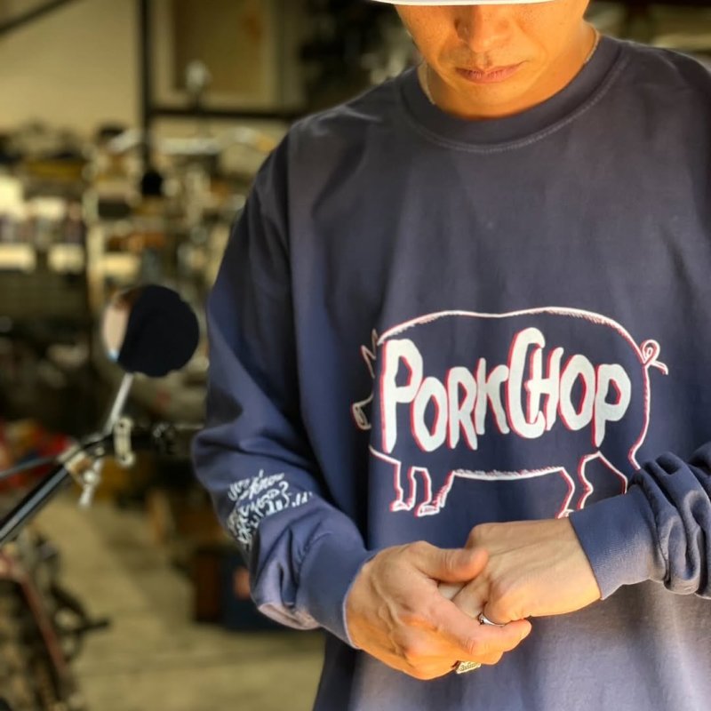 画像3: PORKCHOP/SCUM PORK L/S TEE（NAVY）［スカムポーク長袖T-25秋冬］