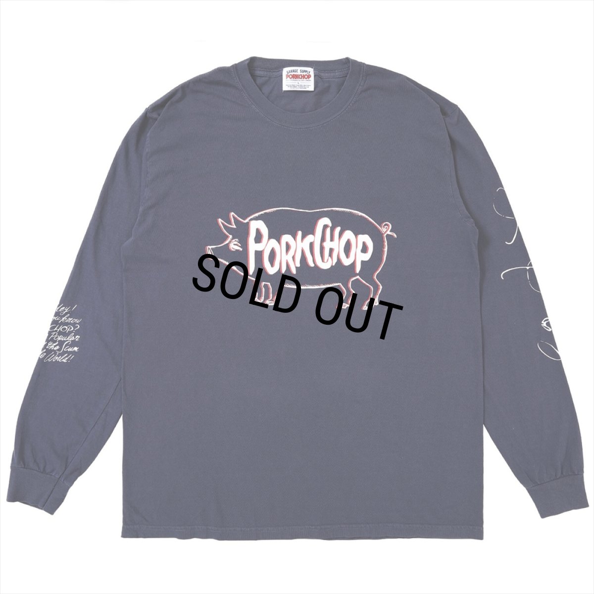 画像2: PORKCHOP/SCUM PORK L/S TEE（NAVY）［スカムポーク長袖T-25秋冬］ (2)