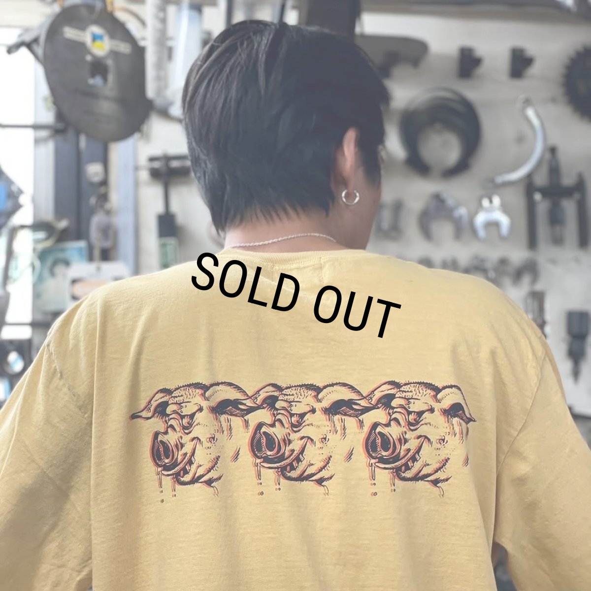 画像7: PORKCHOP/SCUM PORK L/S TEE（MUSTARD）［スカムポーク長袖T-25秋冬］ (7)