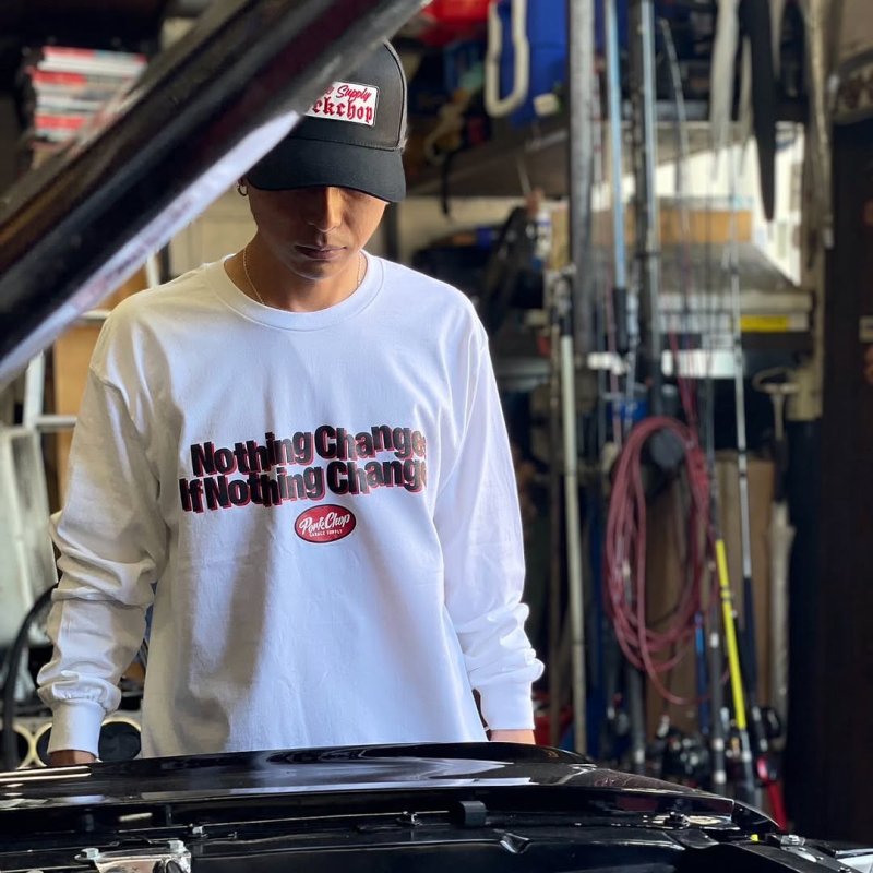 画像3: PORKCHOP/NC OVAL SCRIPT L/S TEE（WHITE）［NCオーバルスクリプト長袖T-25秋冬］