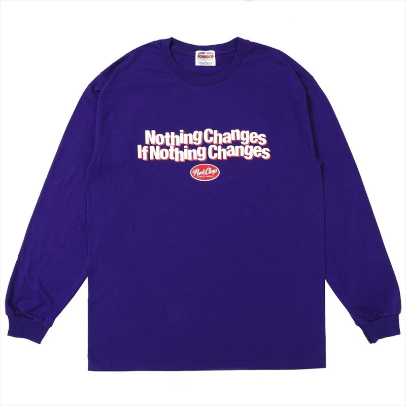 画像1: PORKCHOP/NC OVAL SCRIPT L/S TEE（PURPLE）［NCオーバルスクリプト長袖T-25秋冬］