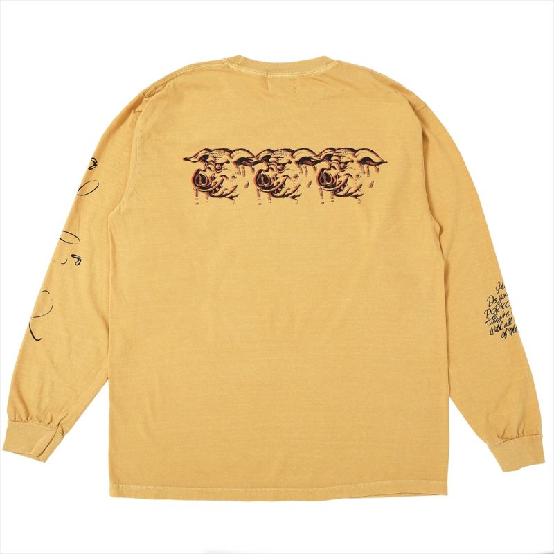 画像2: PORKCHOP/SCUM PORK L/S TEE（MUSTARD）［スカムポーク長袖T-25秋冬］